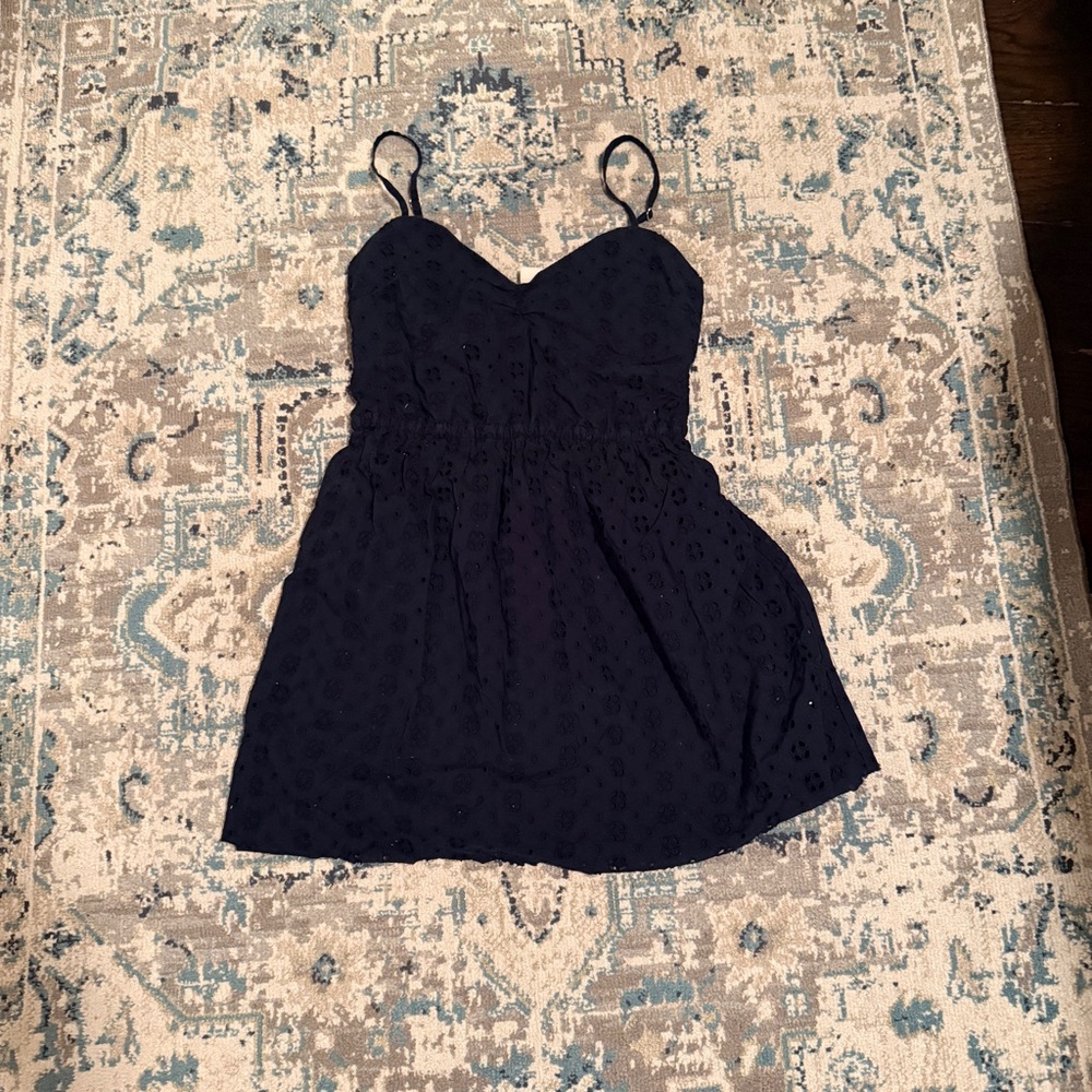 J. Crew Navy Mini Eyelet Dress